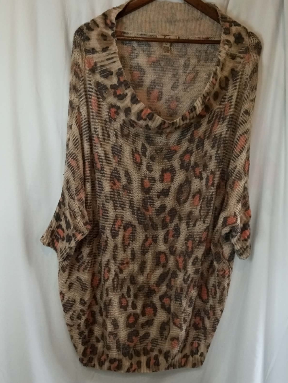 Lani Leopard Print Oversized Wool Lightweight Office Long Sweater Glam Punk Sexy